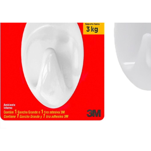 Gancho 3M Scotch Permanente Grande 3Kg Com 1 Peca
