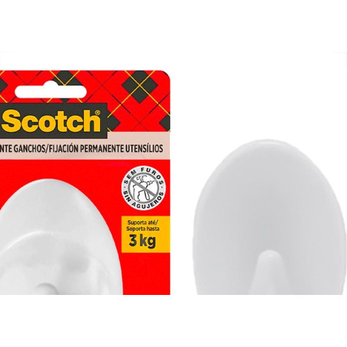 Gancho 3M Scotch Permanente Grande 3Kg Com 1 Peca