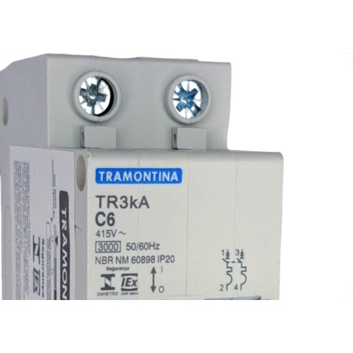 Disjuntor Tramontina ''Din'' Bipolar 6A. C
