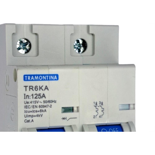 Disjuntor Tramontina ''Din'' Bipolar 125A. C