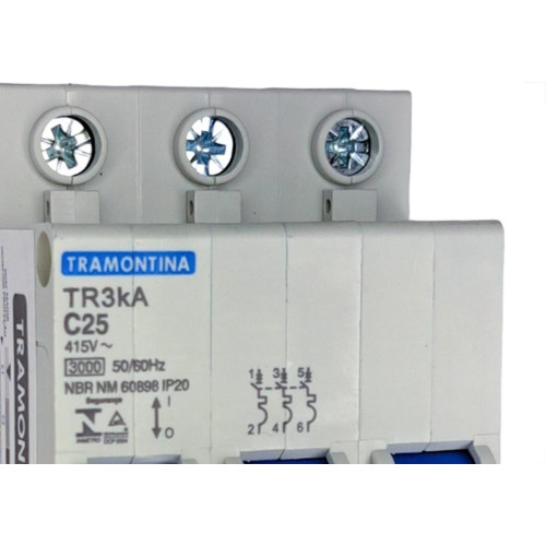 Disjuntor Tramontina ''Din'' Tripolar 25A. C