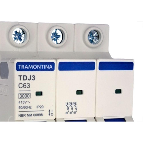 Disjuntor Tramontina ''Din'' Tripolar 63A. C