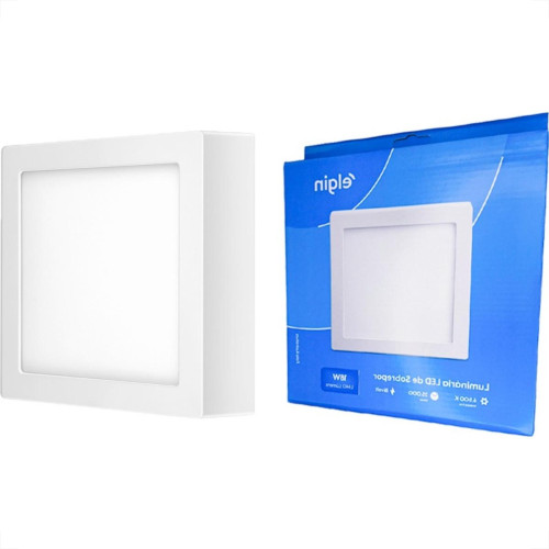 Plafon Led Sobrepor Elgin Quadrado 18W. 6500K. Bivolt