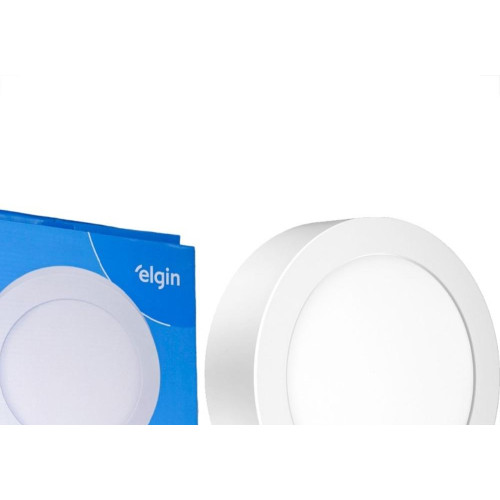 Plafon Led Sobrepor Elgin Redondo 24W. 6500K. Bivolt Branco