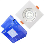 Spot Com Lampada Dicroica Led Elgin 5W. Quadrado Branco Bivolt 6500K.