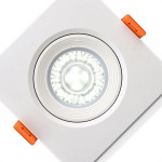 Spot Com Lampada Dicroica Led Elgin 5W. Quadrado Branco Bivolt 3000K.
