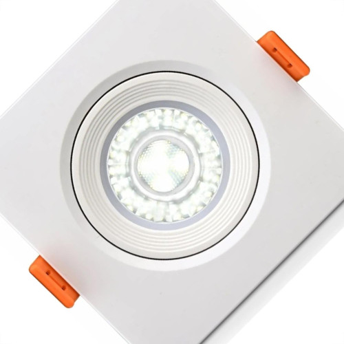 Spot Com Lampada Dicroica Led Elgin 5W. Quadrado Branco Bivolt 3000K.
