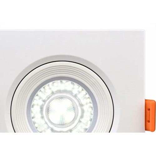 Spot Com Lampada Dicroica Led Elgin 5W. Quadrado Branco Bivolt 3000K.