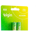 Pilha Elgin Alcalina Aa Pequena Cartela Com 2 Pecas - Lr6 - 1,5V.