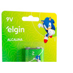 Pilha Elgin Alcalina Bateria 9V. Cartela Com 1 Peca - 6Lr61
