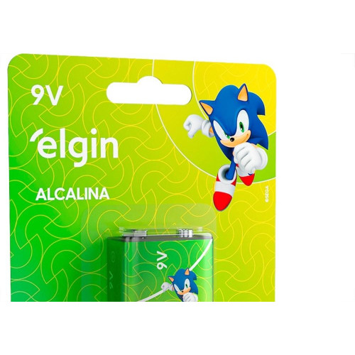 Pilha Elgin Alcalina Bateria 9V. Cartela Com 1 Peca - 6Lr61
