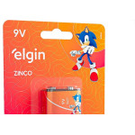 Pilha Elgin Zinco Bateria 9V. Cartela Com 1 Peca - 6F22