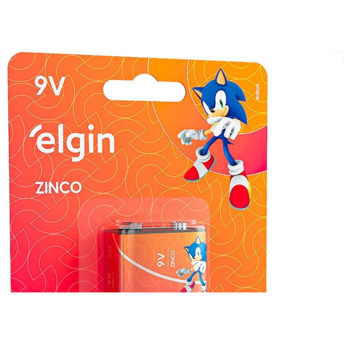 Pilha Elgin Zinco Bateria 9V. Cartela Com 1 Peca - 6F22