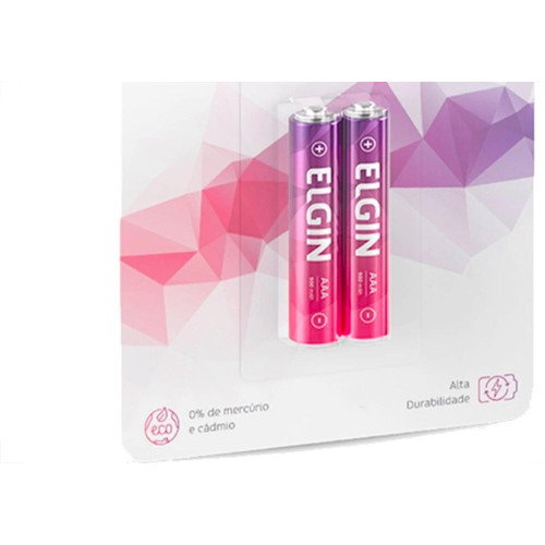 Pilha Elgin Recarregavel Aaa Palito Cartela Com 2 Pecas - 82168