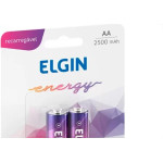 Pilha Elgin Recarregavel Aa Pequena Cartela Com 2 Pecas