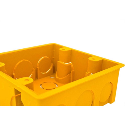 Caixinha De Luz Pvc Ivasa Amarela Orelha Pvc 4X4 - Kit C/50 Pecas