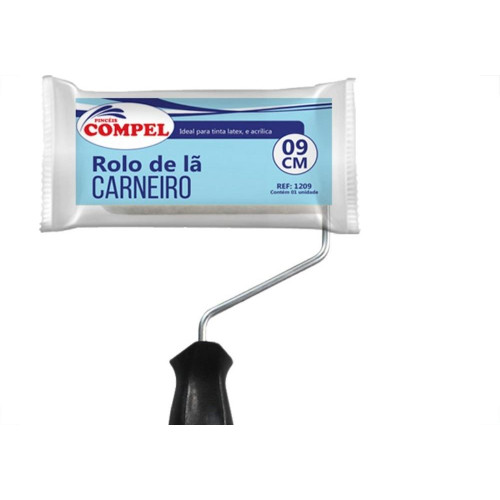 Rolo La Compel 9Cm Carneiro 1209 - Kit C/12 Pecas