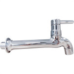 Torneira Pia Parede Metal Metrox 1158 - C-60 - Abs - 1/4 Volta Cromada