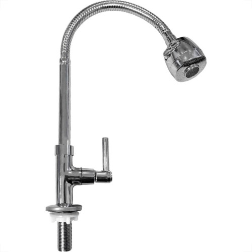 Torneira Gourmet Flex Mesa Bica Movel Metal Metrox Cromada - C-72 - 1/4 Volta