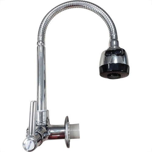 Torneira Gourmet Flex Parede Bica Movel Metal Metrox Cromada - C-60 - 1/4 Volta