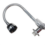 Torneira Gourmet Flex Parede Bica Movel Metal Metrox Cromada - C-60 - 1/4 Volta