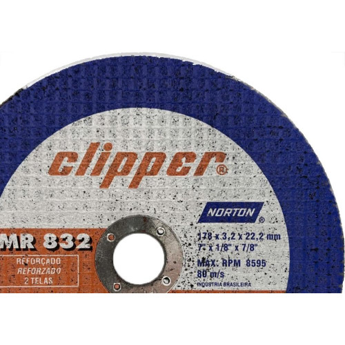 Disco Corte Refratario Norton 7''X1/8''X7/8''- 2 Telas