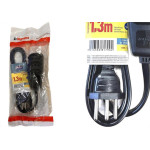 Extensao Daneva Sort 2 Polos + Terra Pp 0,75Mm Preta - 1,30M - 1790