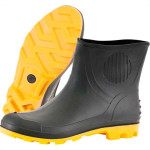 Bota Galocha Pega Forte Preta/Amarela No.40 Cano Curto Com Meia