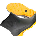Bota Galocha Pega Forte Preta/Amarela No.42 Cano Curto Com Meia