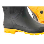 Bota Galocha Pega Forte Preta/Amarela No.42 Cano Curto Com Meia
