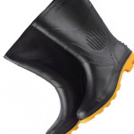 Bota Galocha Pega Forte Preta/Amarela 323 No.45/46 Com Meia