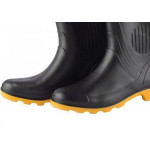 Bota Galocha Pega Forte Preta/Amarela 323 No.45/46 Com Meia