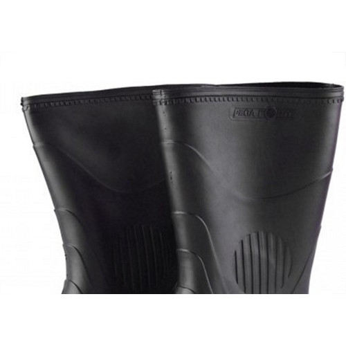 Bota Galocha Pega Forte Preta/Amarela 323 No.45/46 Com Meia