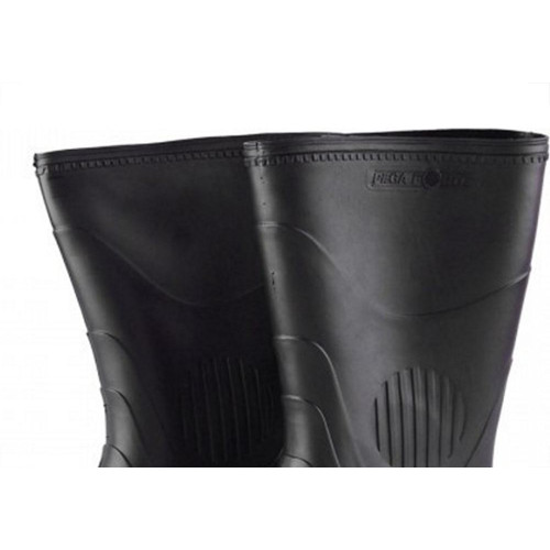 Bota Galocha Pega Forte Preta/Amarela 323 No.43 Sem Meia
