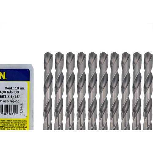 Broca Aco Rapido Irwin 1/16'' - Kit C/10 Pecas