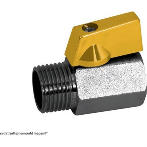 Registro Esfera Para Gas Higiban Niquelado Mxf 3/8''