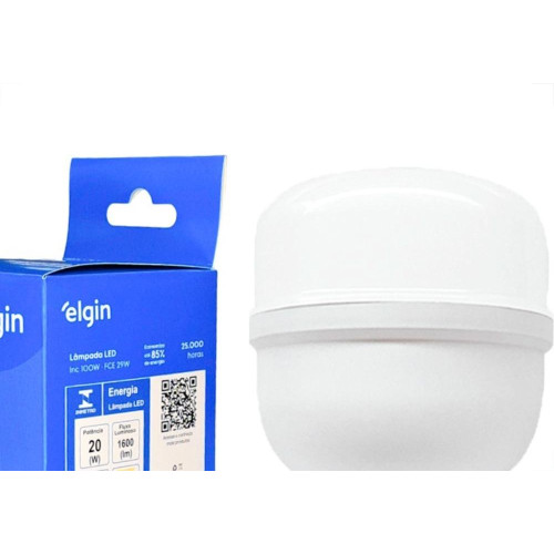 Lampada Led Alta Potencia Elgin 20W. 1672Lm Bivolt 6500K. - E27