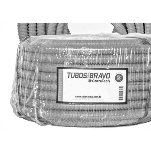 Conduite Corrugado Tubos Bravo Cinza 5/8'' - Com 50M