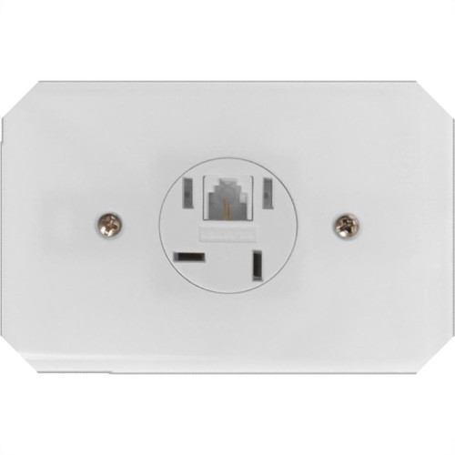 Conjunto Ilumi Stylus Branco Com Placa 1 Tomada Telefone Rj11 - 2565