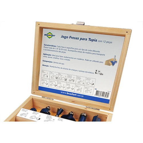 Fresa Para Tupia Brasfort Com 12 Pecas - 7894