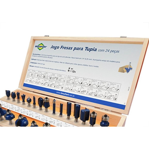 Fresa Para Tupia Brasfort Com 24 Pecas - 7895