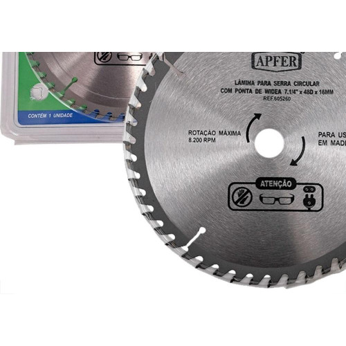 Serra Circular Widea Apfer 7.1/4''X 48 Dentes X 16Mm