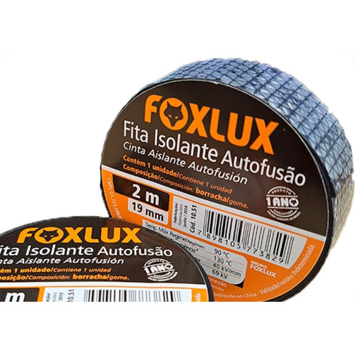 Fita Isolante Alta Tensao Foxlux Auto Fusao 19Mm X 2M - Kit C/10 Pecas