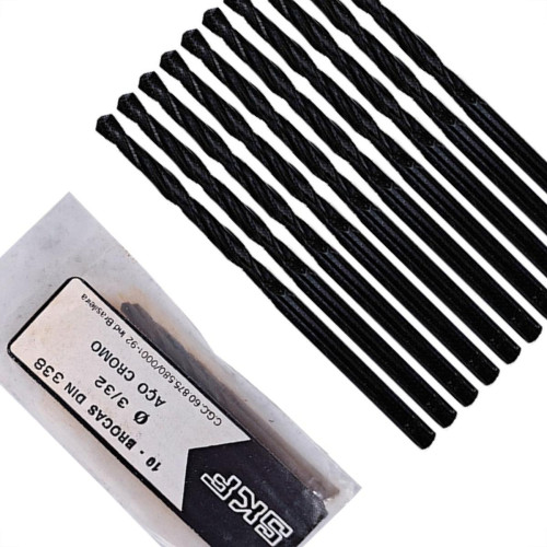 Broca Aco Cromo Madeira Dormer 3/32'' - Kit C/10 Pecas