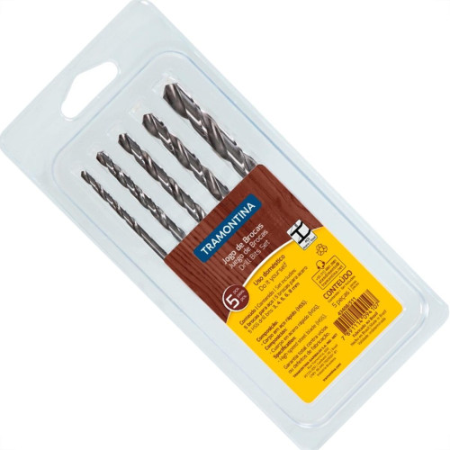 Broca Kit Tramontina Com 05 Pecas Aco Rapido 3 A 8Mm - 43408/511
