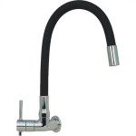 Torneira Gourmet Flex Parede Bica Movel Metal Metrox Black Cromada - C-60 - 1/4 Volta