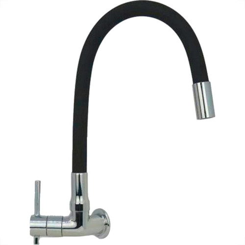 Torneira Gourmet Flex Parede Bica Movel Metal Metrox Black Cromada - C-60 - 1/4 Volta