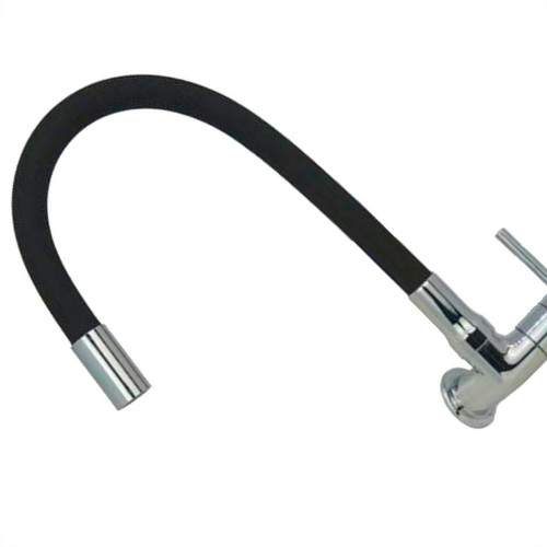 Torneira Gourmet Flex Parede Bica Movel Metal Metrox Black Cromada - C-60 - 1/4 Volta