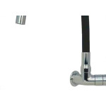 Torneira Gourmet Flex Parede Bica Movel Metal Metrox Black Cromada - C-60 - 1/4 Volta