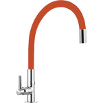 Torneira Gourmet Flex Mesa Bica Movel Metal Metrox Vermelha Cromada- C-72 - 1/4 Volta